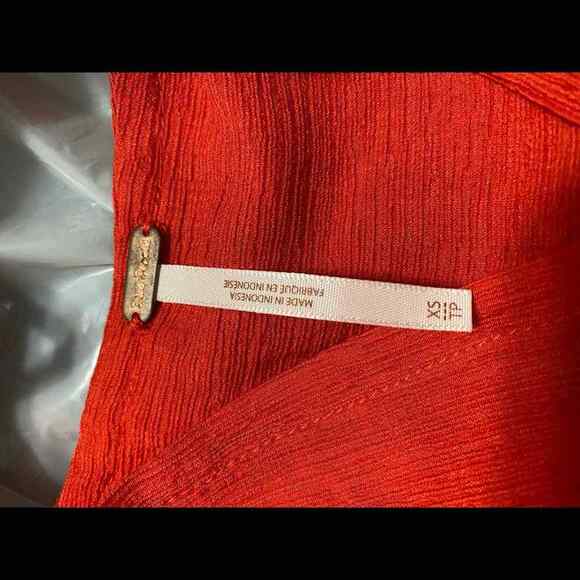 Free People Long Sleeve v neck We the people Boho Pink Coral Wrap Blouse XS - Picture 4 of 6